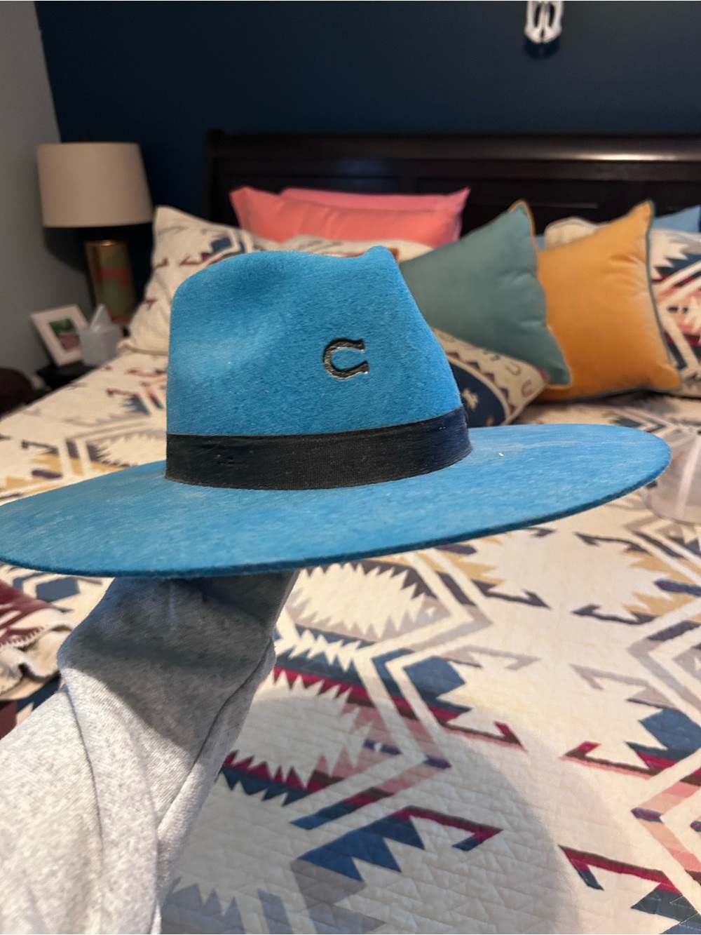 Charlie 1 Horse hat- Teal Wide-Brim Wool Felt Hat